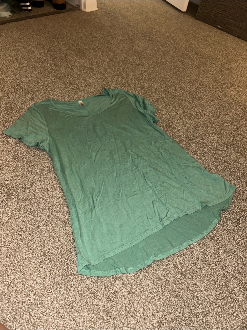 LuLaRoe Light Teal Short Sleeve Scoop Neck Top